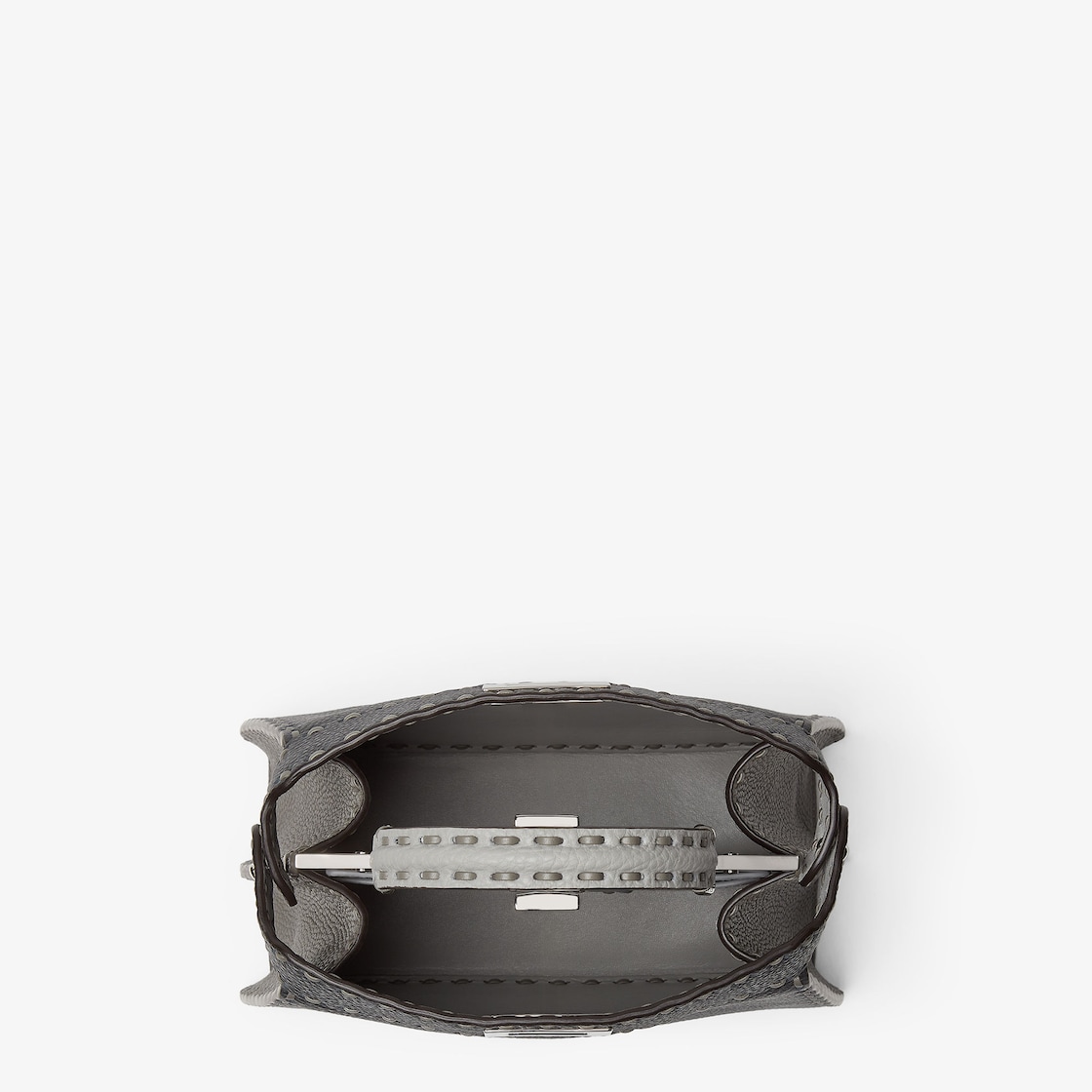 FENDI Peekaboo ISeeU Small Multicolored gray Selleria bag with 556 hand-sewn topstitches - Image 4